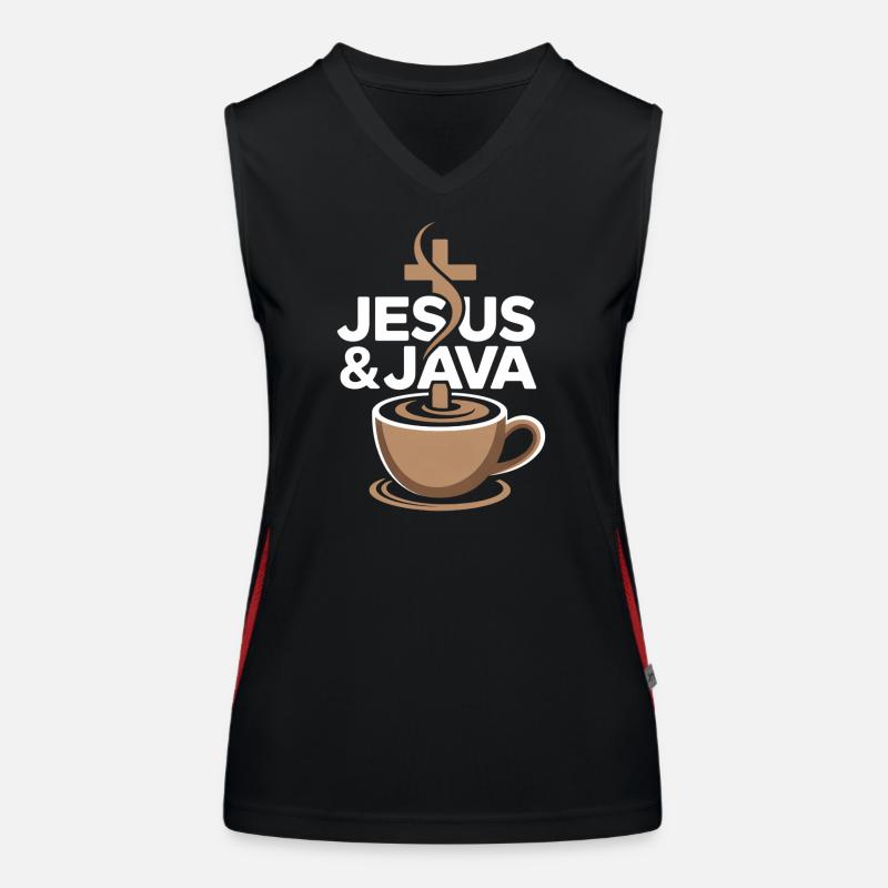 Inspiration und Kaffee mit Jesus & Java Funktionelles Kontrast-Tank Top für Frauen