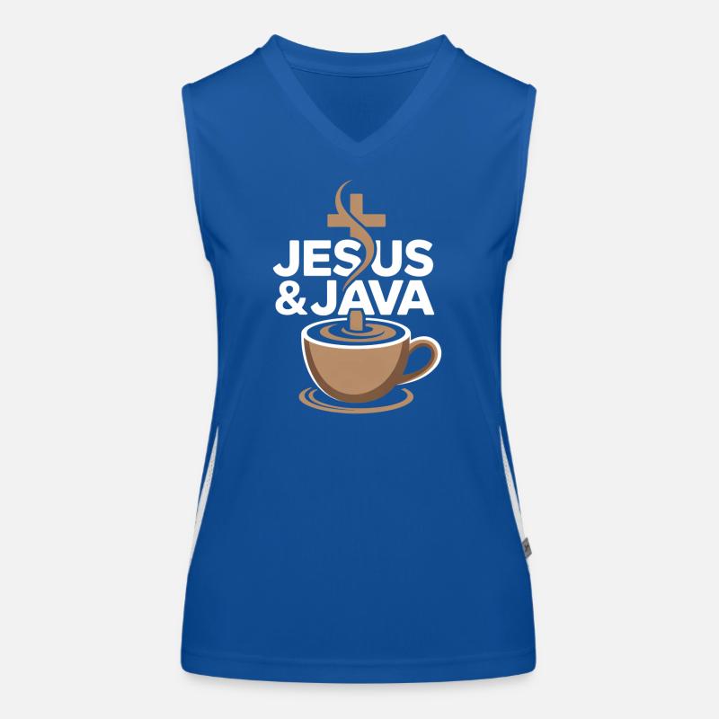 Inspiration et café avec Jésus et Java Débardeur respirant contrasté Femme