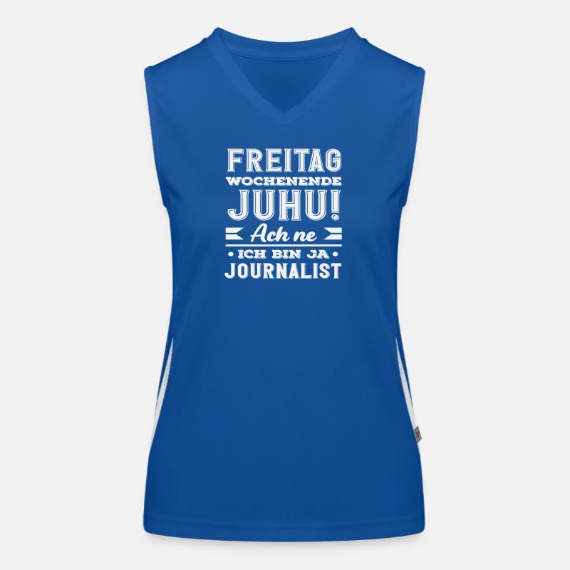 Friday Weekend Funny Reporter Journalists Women's Functional Contrast Tank Top