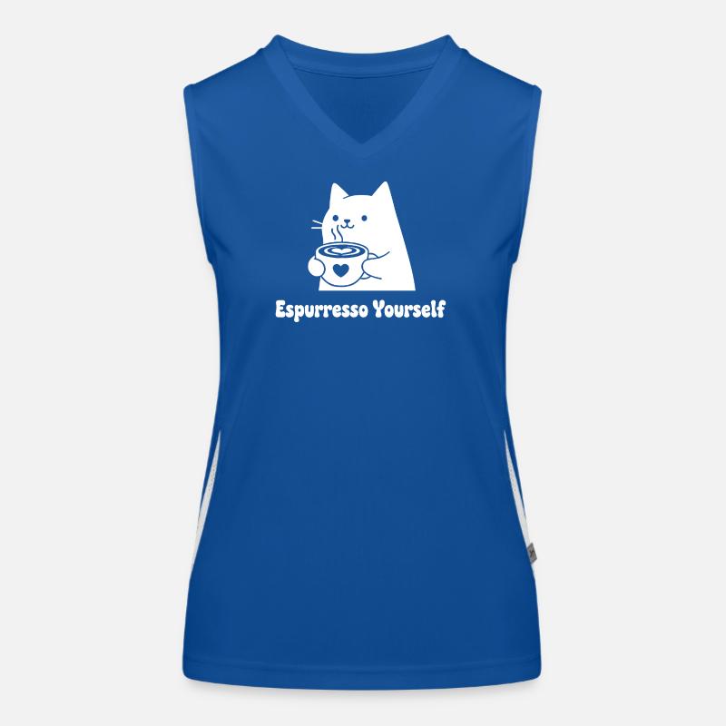 Espresso Yourself Motif Chat Débardeur respirant contrasté Femme