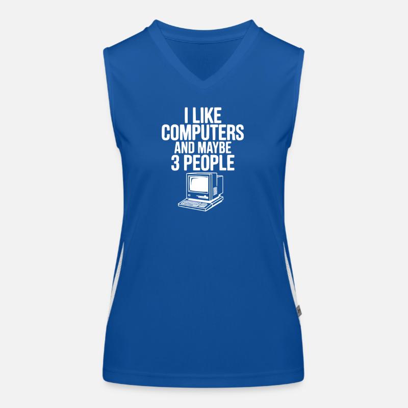 Ich mag Computer und vielleicht 3 Leute Funktionelles Kontrast-Tank Top für Frauen