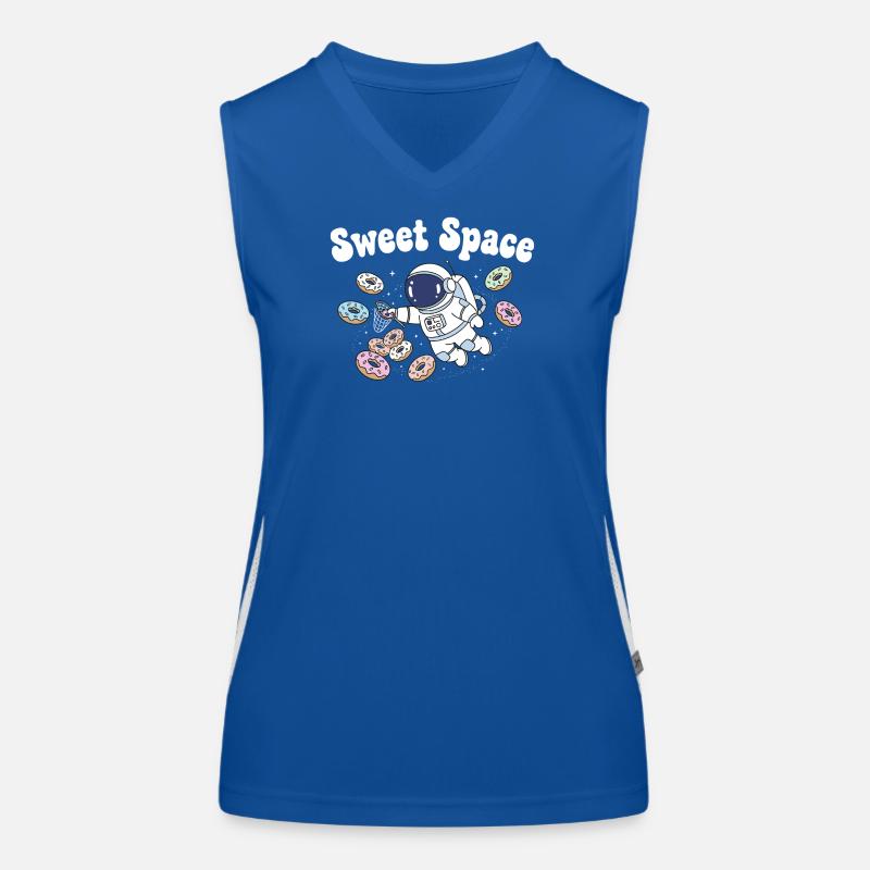 Süße Raumfahrt mit Donuts Funktionelles Kontrast-Tank Top für Frauen