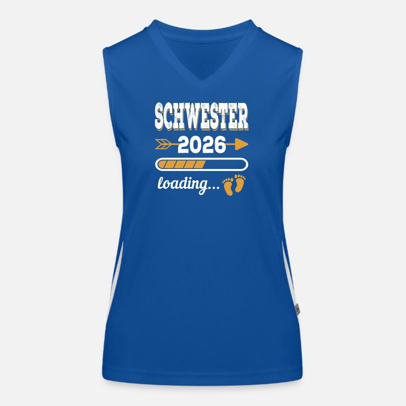 Schwester 2026 Loading große Schwester Geschenk Funktionelles Kontrast-Tank Top für Frauen