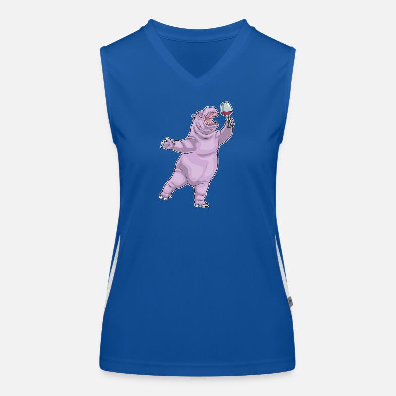 Hippopotamus Red Wine Women's Functional Contrast Tank Top