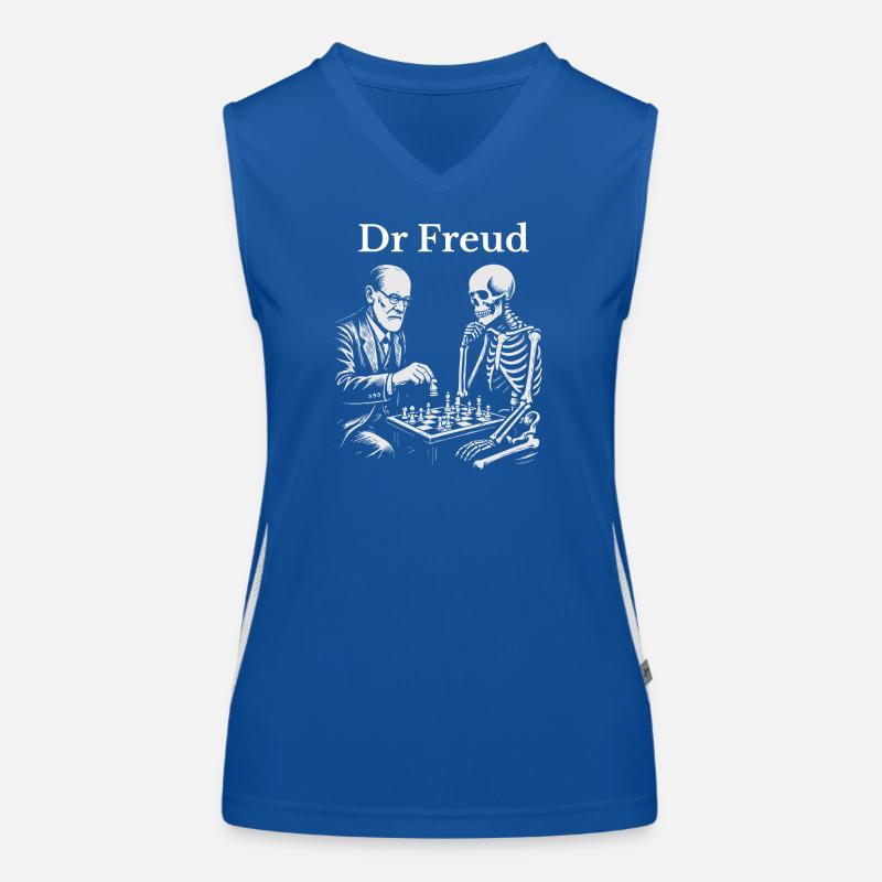 Freud Chess Duel with Skeleton Women's Functional Contrast Tank Top