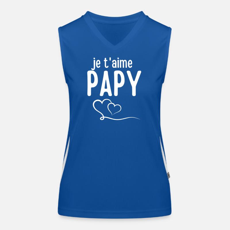 Je t'aime Papy Typographie Débardeur respirant contrasté Femme