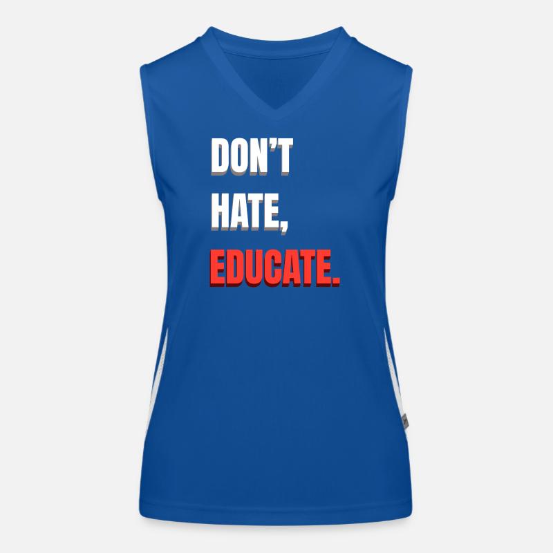Don't Hate Educate Women's Functional Contrast Tank Top