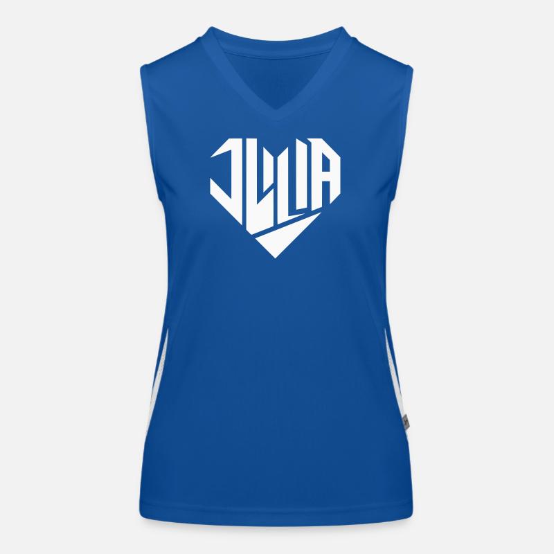 Julia Name Design Heart Design - Color Variable Women's Functional Contrast Tank Top