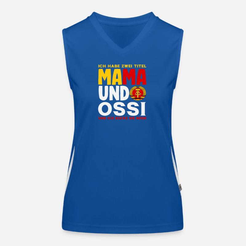 Mama Ossi Spruch Rocke Les deux RDA Stolz Débardeur respirant contrasté Femme