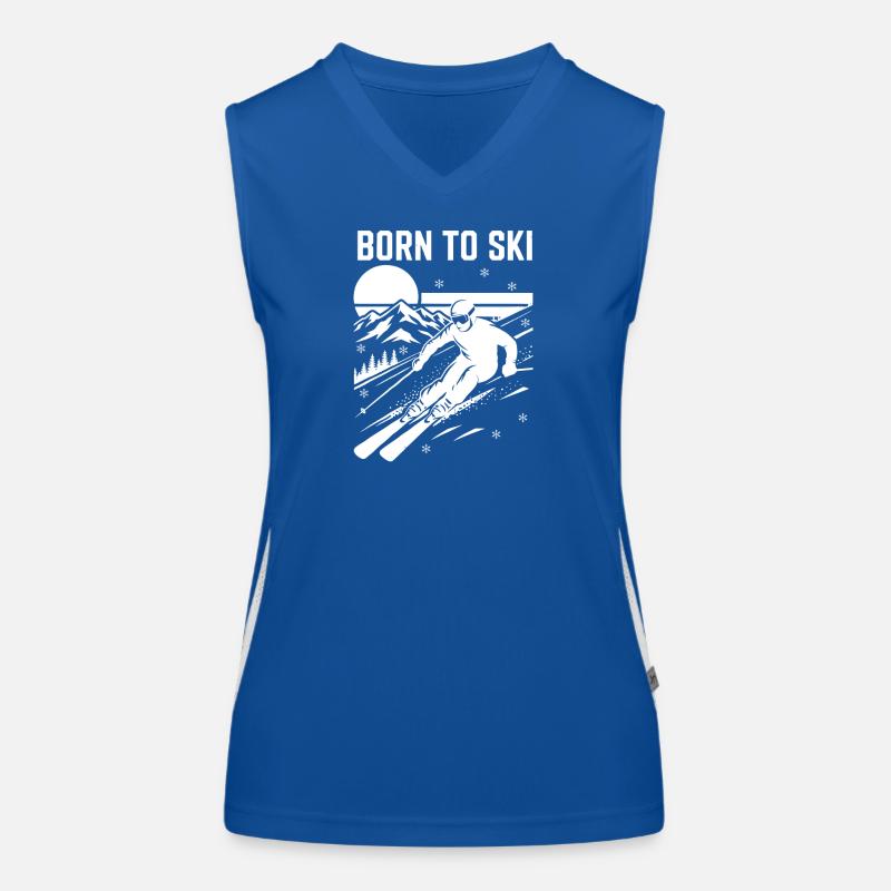 Born to Ski Design Skiing Women's Functional Contrast Tank Top