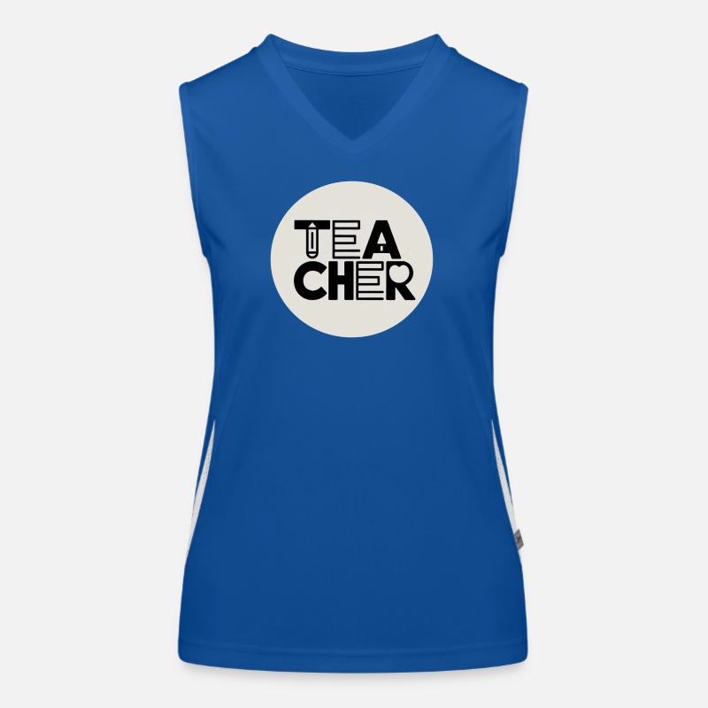 Lehrerdesign mit Bleistift-Typografie Funktionelles Kontrast-Tank Top für Frauen