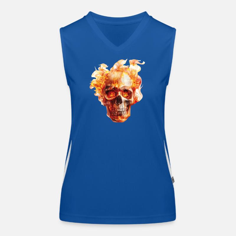 Skull Flames Women's Functional Contrast Tank Top