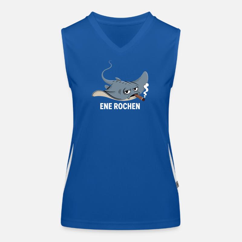 Ene Rochen Raucher Spruch Zigarette Kippe Rauchen Funktionelles Kontrast-Tank Top für Frauen