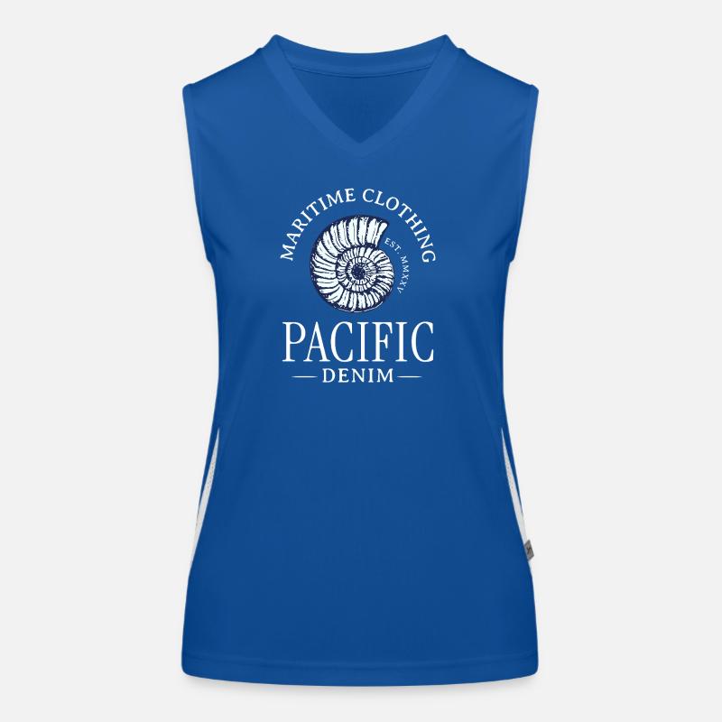 Nautical Shell Spiral Print Women's Functional Contrast Tank Top