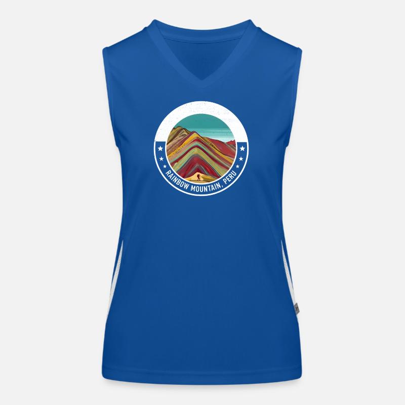 Regenbogenberg Peru Farbexplosion Funktionelles Kontrast-Tank Top für Frauen
