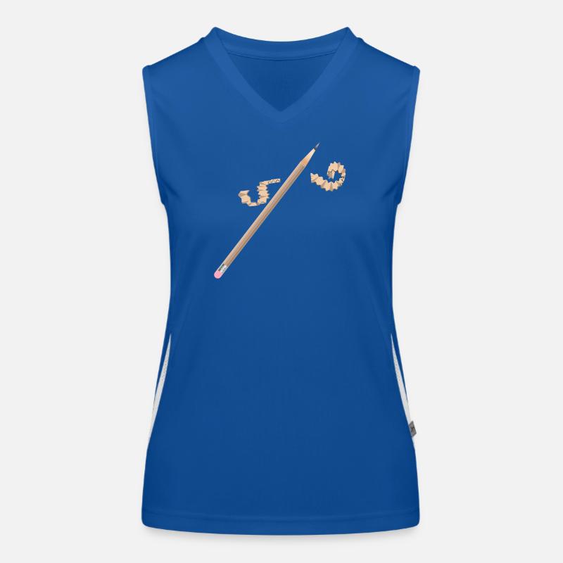 Pencil with Eraser – Creative Drawing Motif Women's Functional Contrast Tank Top