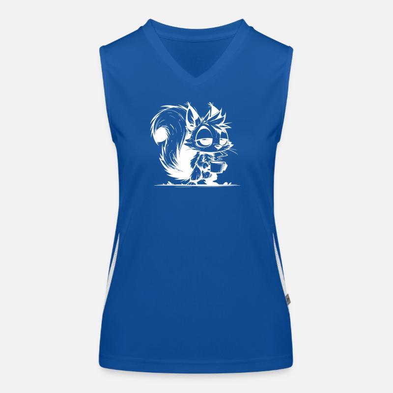 Ohne Kaffee kein Eichhörnchen bei der Arbeit Funktionelles Kontrast-Tank Top für Frauen