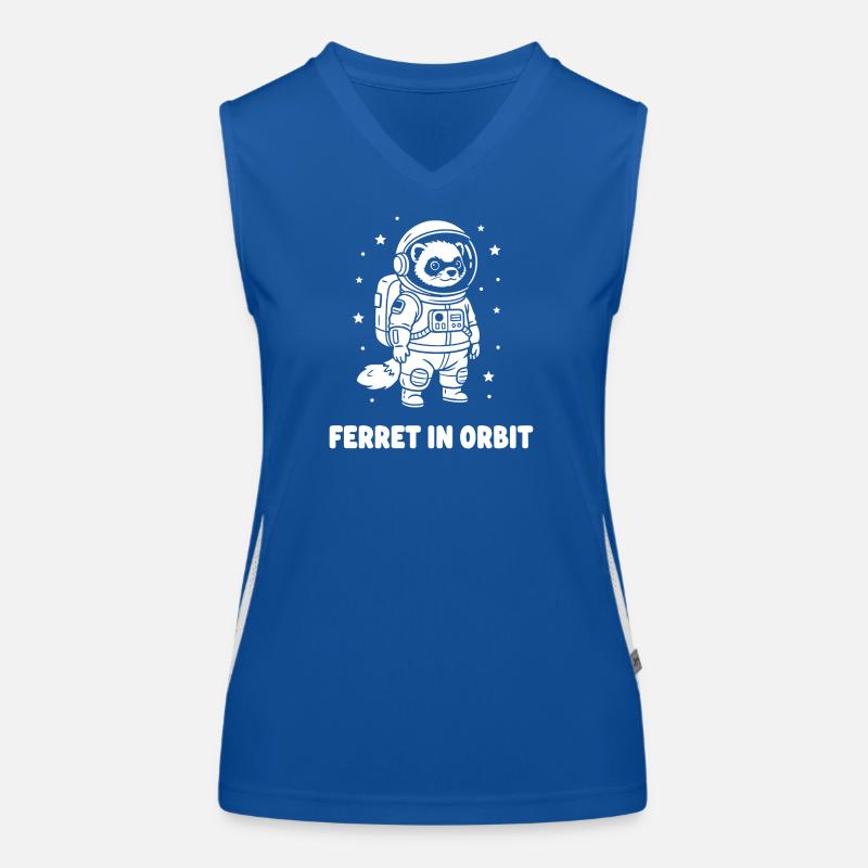 Frettchen im Orbit Funktionelles Kontrast-Tank Top für Frauen