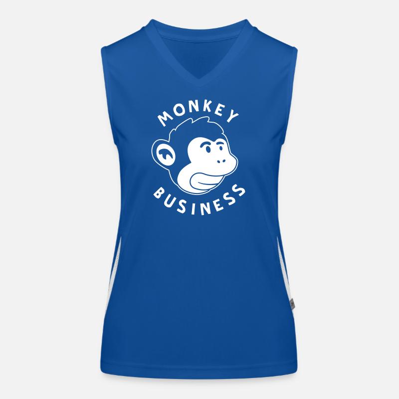 Monkey Business – Jungle de graffitis forts de singe Débardeur respirant contrasté Femme