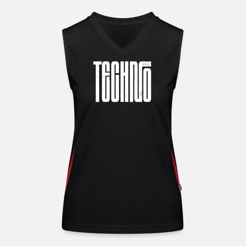 Techno Bold Retro Typography Women's Functional Contrast Tank Top
