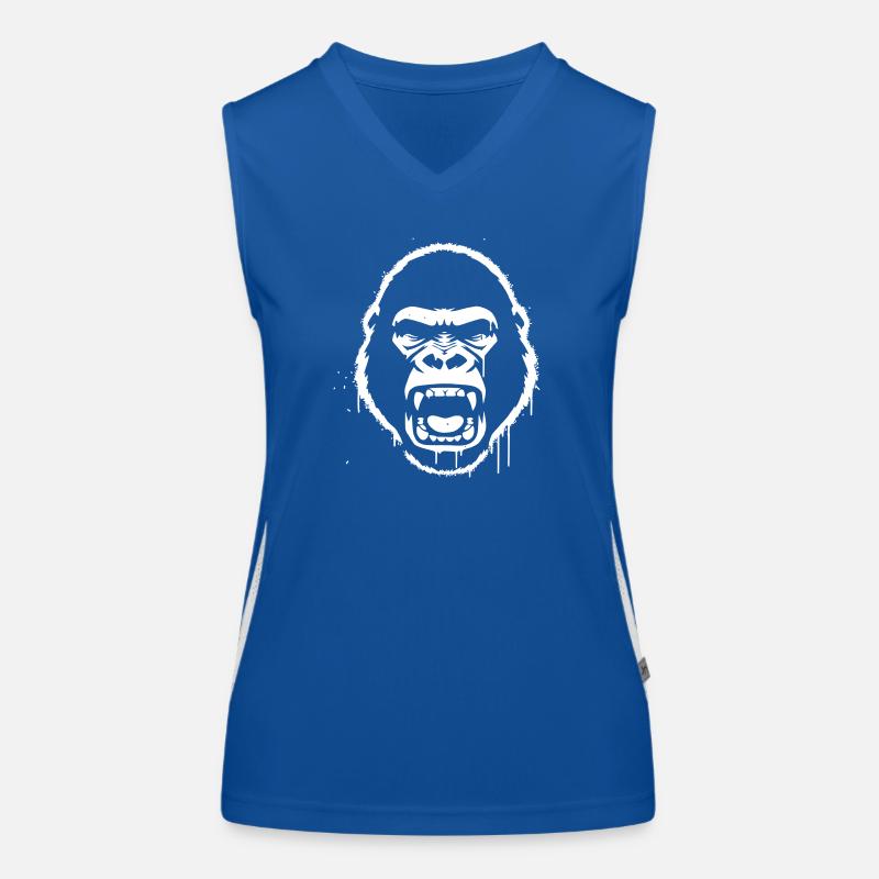 Furious Gorilla Stencil Grunge vector_path129 Débardeur respirant contrasté Femme