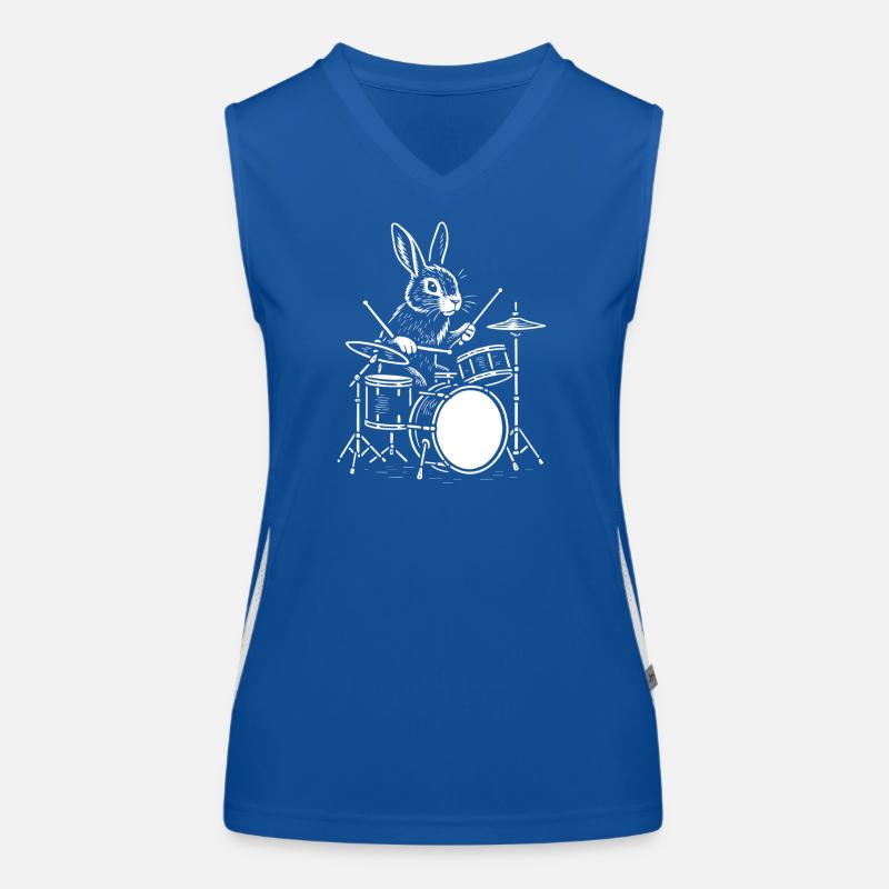 Rhythm Rabbit Trommler Funktionelles Kontrast-Tank Top für Frauen