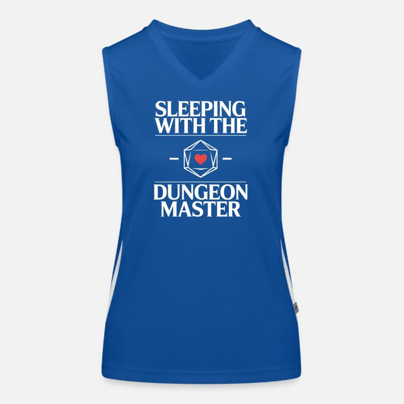 Mit dem Spielleiter schlafen – Funny D'n'D T-Shi Funktionelles Kontrast-Tank Top für Frauen