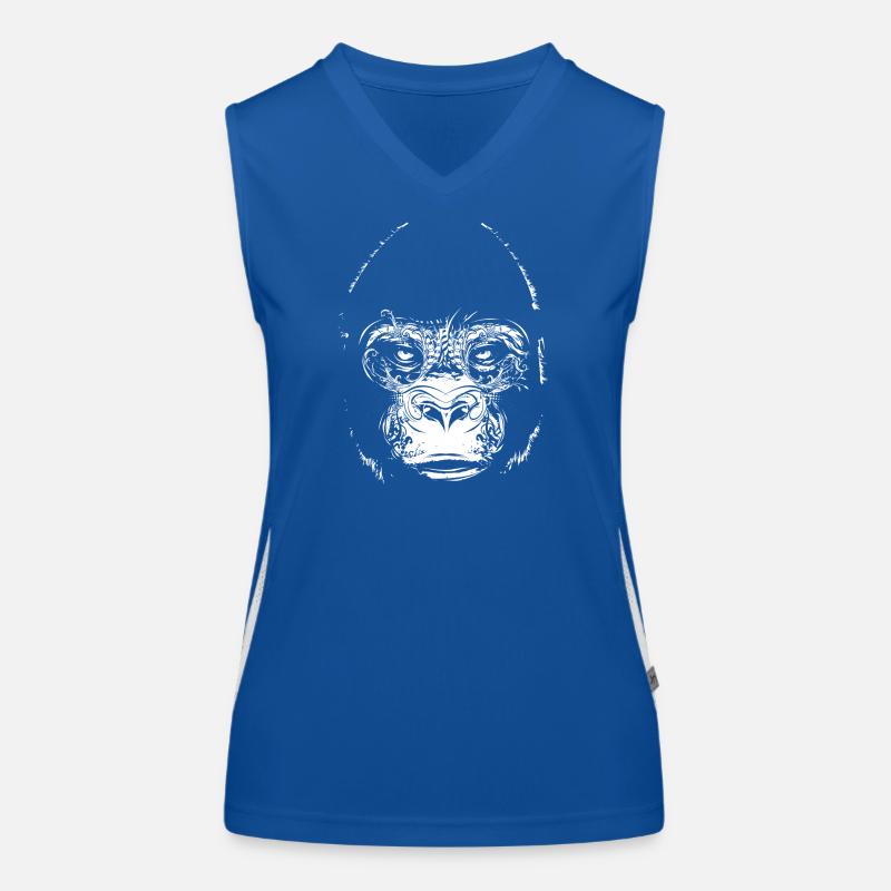 Ornament Gorilla – powerful black and white artwork Women's Functional Contrast Tank Top