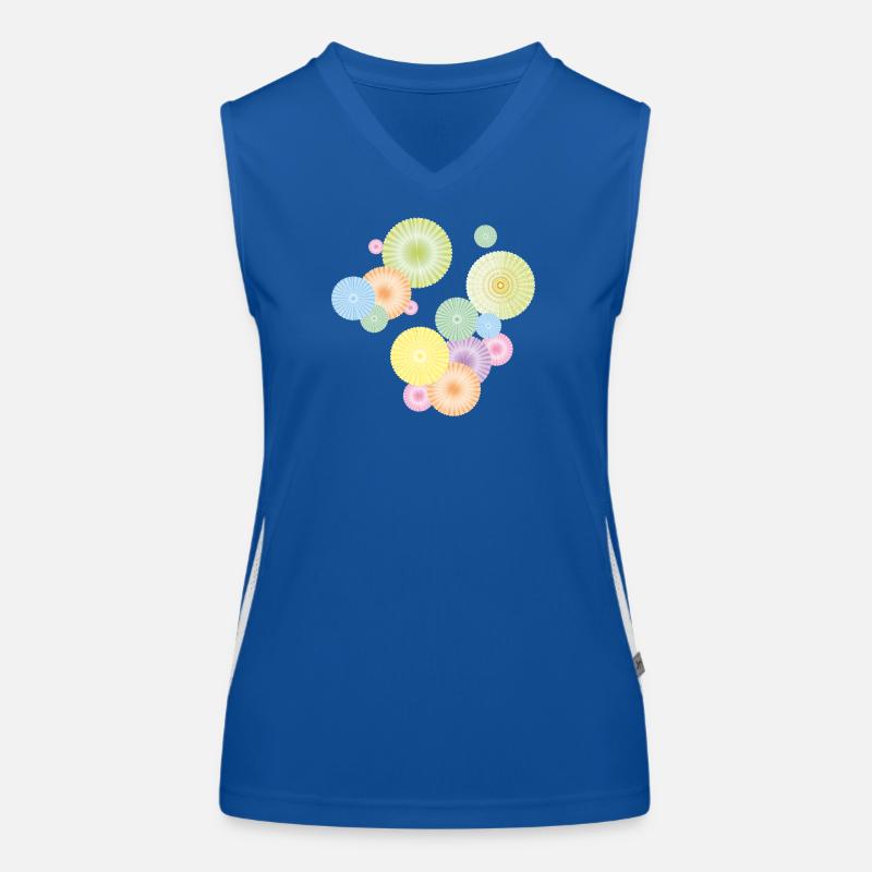 Pastel rosettes – decorative fan structure Women's Functional Contrast Tank Top