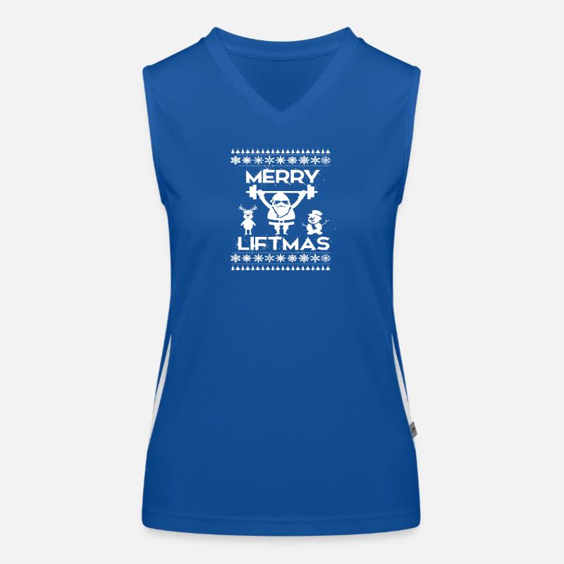 Weihnachtskraft Santa hebt Gewichte Funktionelles Kontrast-Tank Top für Frauen