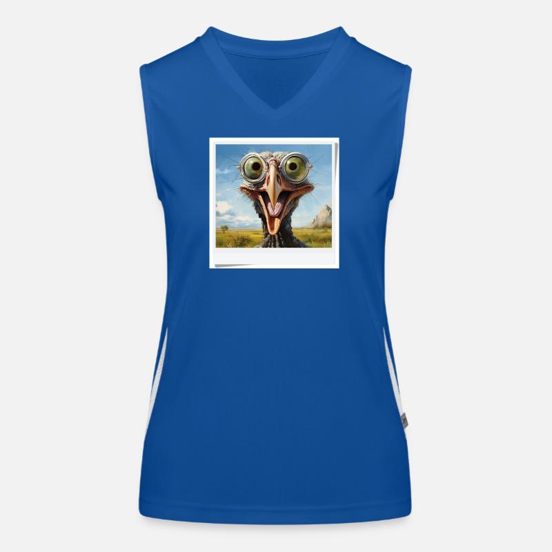 Eccentric Bird with Spectacle Lenses Women's Functional Contrast Tank Top