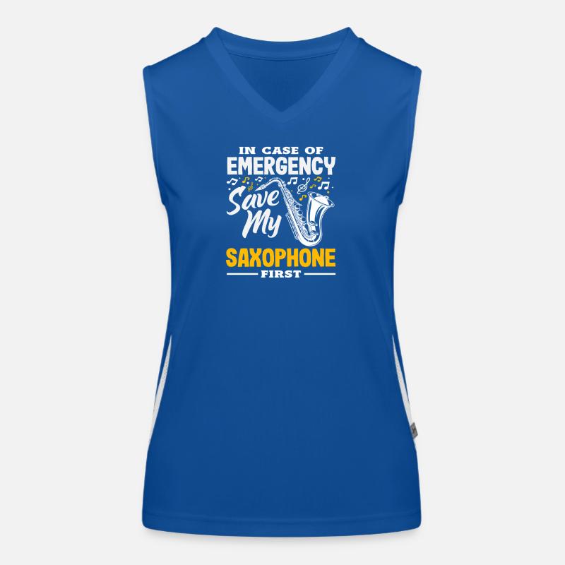 Emergency Save My Saxophone First Funny Funktionelles Kontrast-Tank Top für Frauen