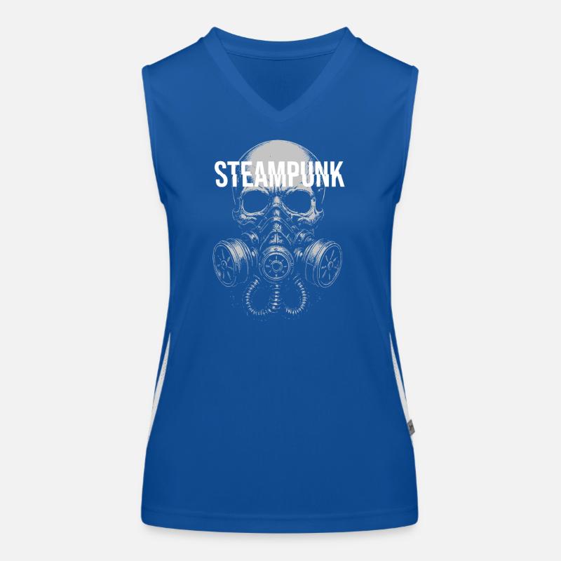Steampunk-Gasmaskenschädel Funktionelles Kontrast-Tank Top für Frauen