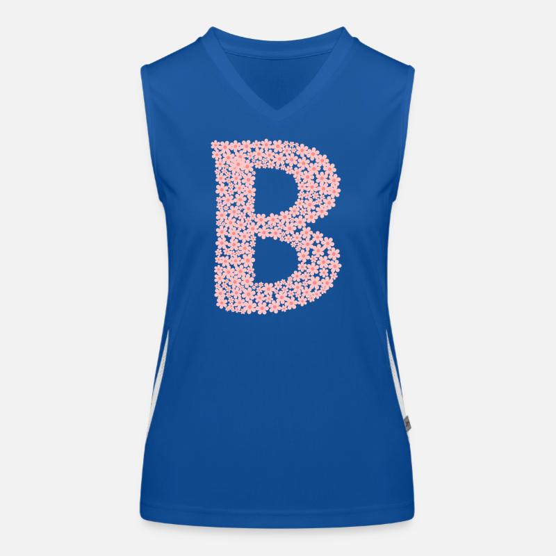 Blüten Monogramm "B" Funktionelles Kontrast-Tank Top für Frauen