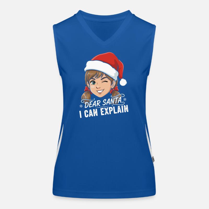 Dear Santa I Can Explain Women's Functional Contrast Tank Top