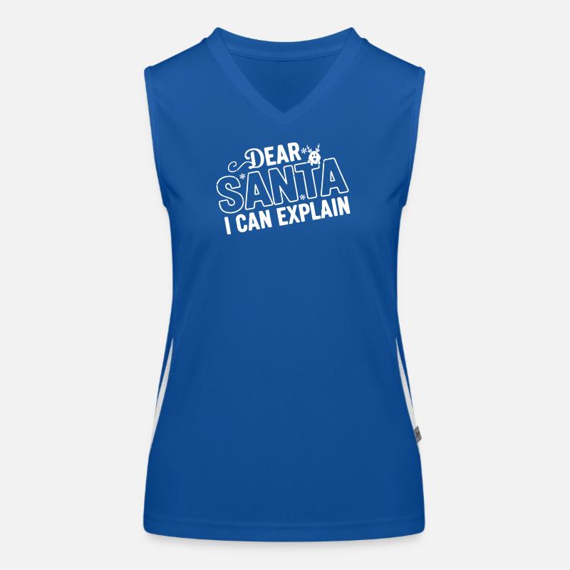Dear Santa I Can Explain Women's Functional Contrast Tank Top