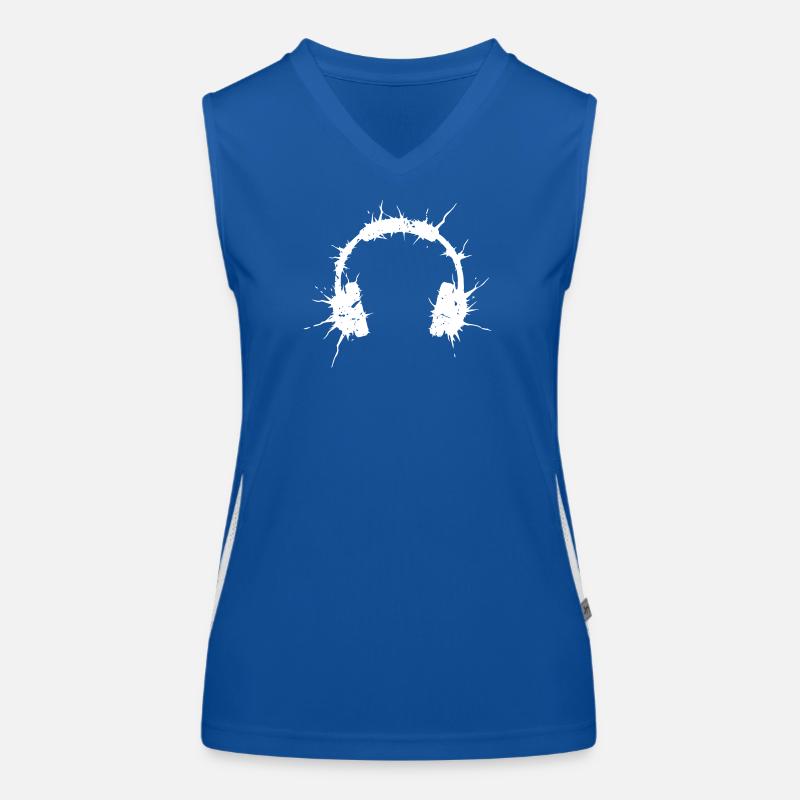 Kopfhörer Grunge Explosion Kunst Vektor Funktionelles Kontrast-Tank Top für Frauen