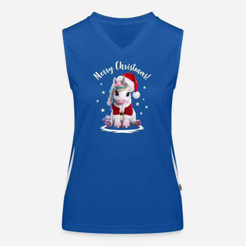 Einhorn Weihnachtsshirt Einhorn Weihnachtspullover Funktionelles Kontrast-Tank Top für Frauen