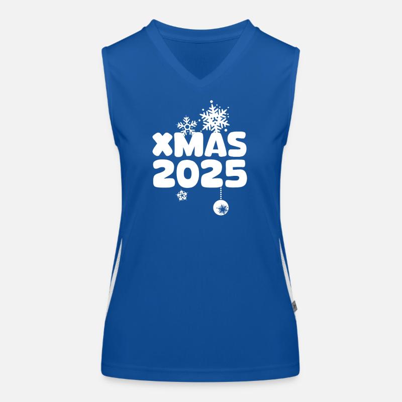 Noël 2025 avec un design de flocons de neige Débardeur respirant contrasté Femme