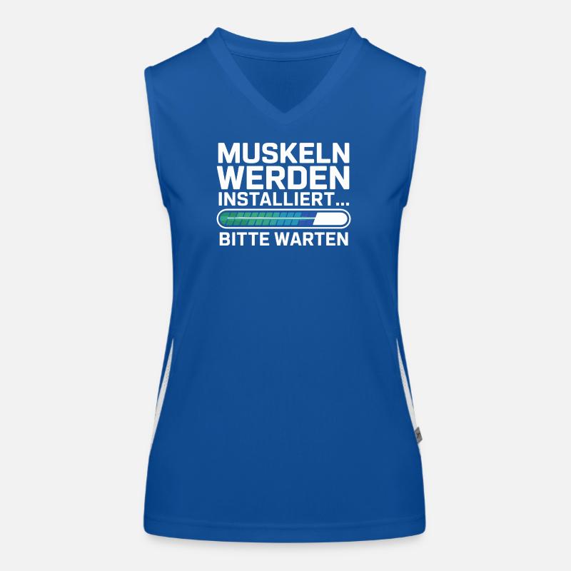 Muscles are being installed, please wait, funnier Women's Functional Contrast Tank Top