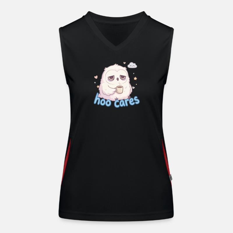 Hoo Cares – süße Eulenkaffee Funktionelles Kontrast-Tank Top für Frauen