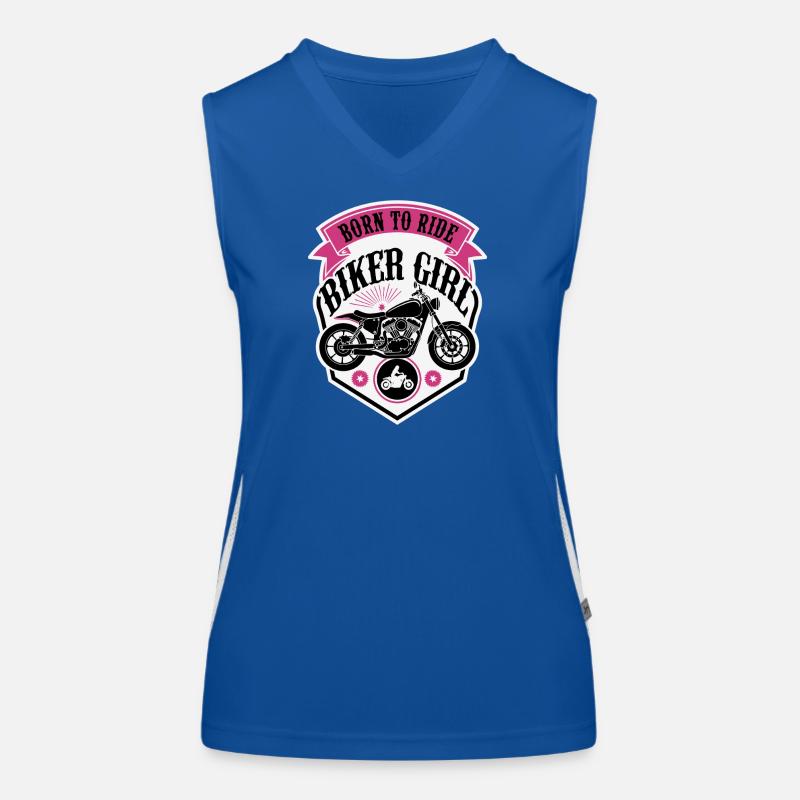 Biker Girl Motorcycle Shield Women's Functional Contrast Tank Top