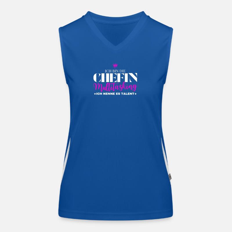 Ich bin die Chefin Multitasking Funktionelles Kontrast-Tank Top für Frauen