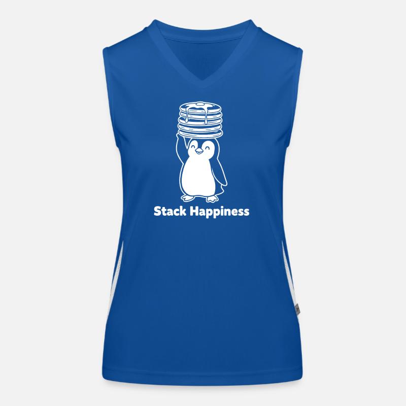 Stack Happiness Pinguin Pfannkuchen Funktionelles Kontrast-Tank Top für Frauen
