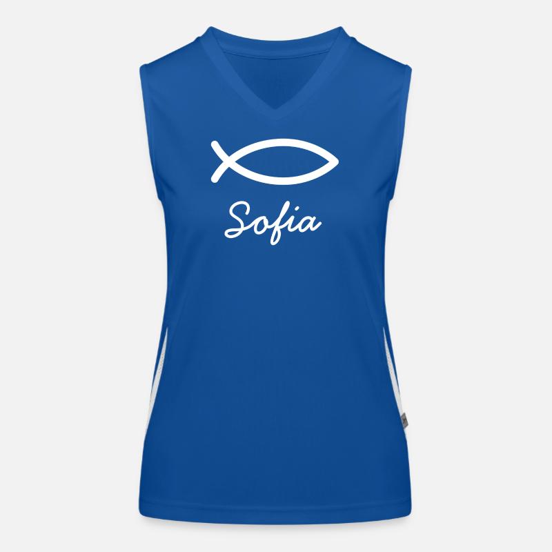 Sofia christlicher Name mit S Mädchenname Taufe Funktionelles Kontrast-Tank Top für Frauen