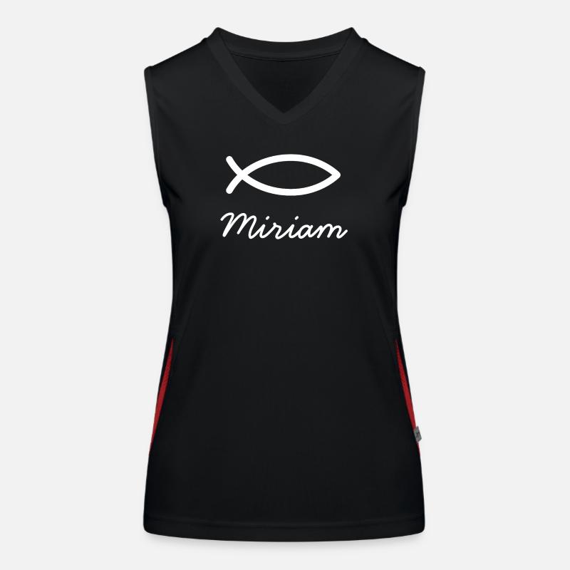 Miriam christlicher Name mit M Mädchenname Taufe Funktionelles Kontrast-Tank Top für Frauen