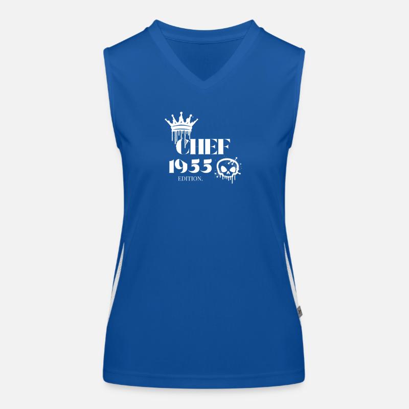 Chef Edition 1955 70th Birthday Saying Women's Functional Contrast Tank Top
