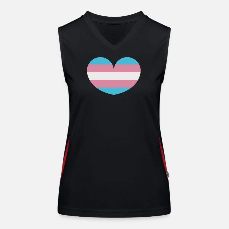 Trans heart flag Women's Functional Contrast Tank Top