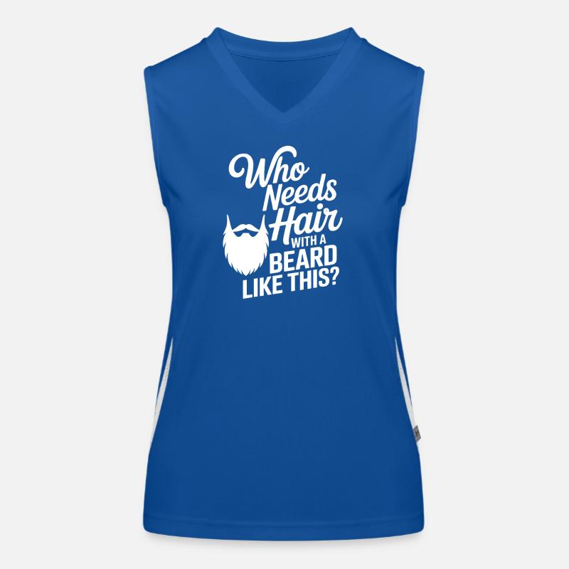 Who Needs Hair With A Beard Like This Bart Glatze Funktionelles Kontrast-Tank Top für Frauen