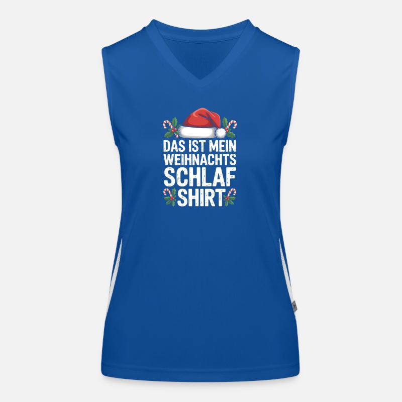 Weihnachts Schlaf Shirt Spruch Funktionelles Kontrast-Tank Top für Frauen